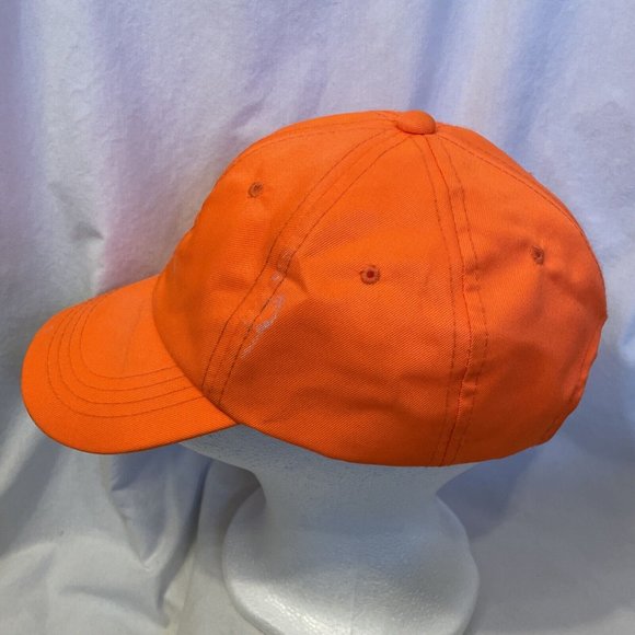 OC Solid Orange Strapback Hat Cap Outdoor Sports Safety Adjustable Stained - Picture 4 of 15